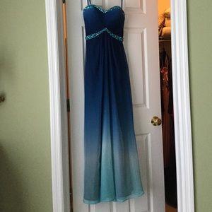 Blue ombré prom/evening gown.